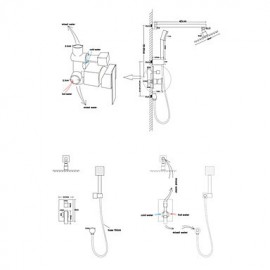 Duscharmaturen, Moderne with Chrom Ein Griff Vier Löcher, Feature for LED / Wasserfall