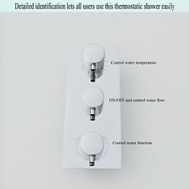 Zeitgenössisch Wandmontage LED / Thermostatische / Regendusche / Breite spary / Handdusche inklusive with MessingventilDrei Griffe neun