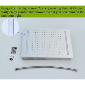 Duscharmaturen - Zeitgenössisch - LED / Thermostatische / Regendusche / Seitendüse / Handdusche inklusive - Messing (Chrom)