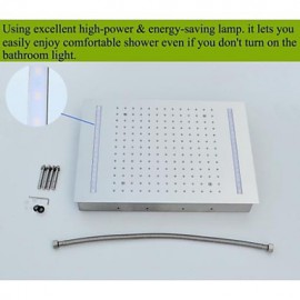 Duscharmaturen - Zeitgenössisch - LED / Thermostatische / Regendusche / Seitendüse / Handdusche inklusive - Messing (Chrom)