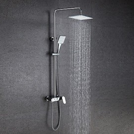 Zeitgenössisch / Art déco/Retro Mittellage Wasserfall / Regendusche / Handdusche inklusive / Mit ausziehbarer Brause with Keramisches