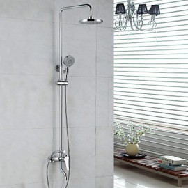 Zeitgenössisch Duschsystem Regendusche / Handdusche inklusive with Keramisches Ventil Einzigen Handgriff Zwei Löcher for Chrom,