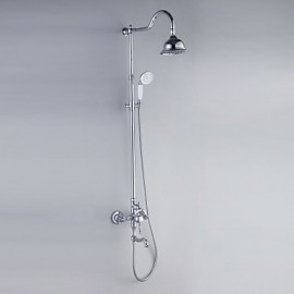 Zeitgenössisch Duschsystem Regendusche / Handdusche inklusive with Keramisches Ventil Einhand Drei Löcher for Chrom, Duscharmaturen