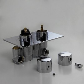 Zeitgenössisch Wandmontage Thermostatische / Regendusche / Handdusche inklusive with Keramisches Ventil Zwei Griffe Drei Löcher for