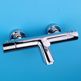 Zeitgenössisch / Modern Badewanne & Dusche Thermostatische with Keramisches Ventil Einzigen Handgriff Zwei Löcher for Chrom,