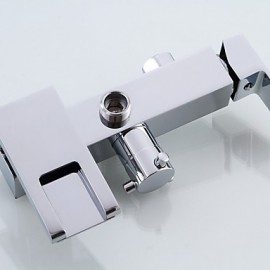 Zeitgenössisch Mittellage LED / Wasserfall / Breite spary with Keramisches Ventil Einzigen Handgriff Zwei Löcher for Chrom,