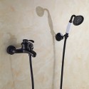 Zeitgenössisch Mittellage Wasserfall / Handdusche inklusive with Keramisches Ventil Einzigen Handgriff Zwei Löcher for Chrom,