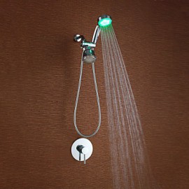 Zeitgenössisch Duschsystem LED / Handdusche inklusive with Keramisches Ventil Einzigen Handgriff Zwei Löcher for Chrom, Duscharmaturen