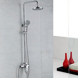 Zeitgenössisch Duschsystem Regendusche / Handdusche inklusive with Keramisches Ventil Einzigen Handgriff Zwei Löcher for Chrom,