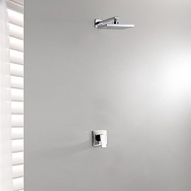 Zeitgenössisch Nur Dusche Regendusche with Keramisches Ventil Einzigen Handgriff Zwei Löcher for Chrom, Duscharmaturen