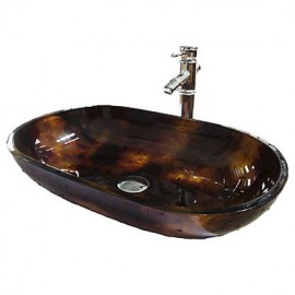 Zeitgenössisch T1.2×L55×W34×H11cm(T0.47×L21.65×W13.39×H4.33 inch) Rechteckig Sink Material ist HartglasWaschbecken für Badezimmer