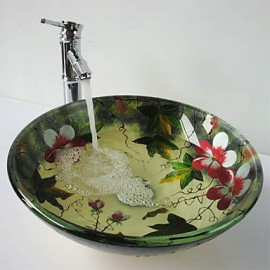 Zeitgenössische Multicolor Waschbecken Set (Waschbecken und Wasserhahn)