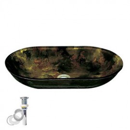Zeitgenössisch T12mmxL575xW360xH100 Rechteckig Sink Material ist Hartglas Einbauring für Badezimmer / Wasserablass für die Küche