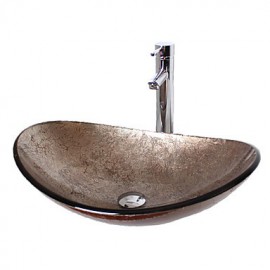 Zeitgenössisch T12*L540*W360*H165 Rechteckig Sink Material ist HartglasWaschbecken für Badezimmer / Armatur für Badezimmer / Einbauring