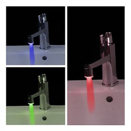 Stilvolles, per Wasser betriebenes LED Wasserhahn-Licht fürs Bad (aus Kunststoff, verchromt)