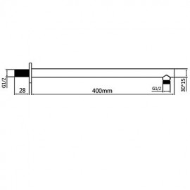 40 cm Messing Brausearm für Kopfbrause