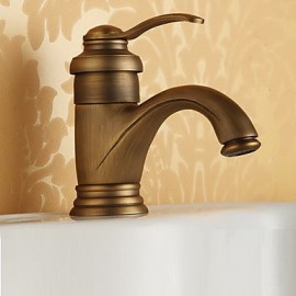 Traditionell Mittellage drehbarer with Keramisches Ventil Einhand Ein Loch for Antikes Messing, Waschbecken Wasserhahn