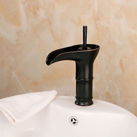 Antik / Traditionell / Rustikal Mittellage Wasserfall / Breite spary / Vorspülung with Keramisches Ventil Einzigen Handgriff Zwei Löcher