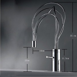 Zeitgenössisch Mittellage drehbarer with Keramisches Ventil Einhand Ein Loch for Chrom, Waschbecken Wasserhahn
