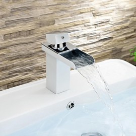 Zeitgenössisch Mittellage Wasserfall with Keramisches Ventil Einhand Ein Loch for Korrektur Artikel, Waschbecken Wasserhahn