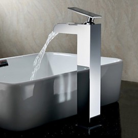 Badarmaturen, Arbeitsplatte with Chrom Ein Griff Ein Loch, Feature for Wasserfall / Mittelset