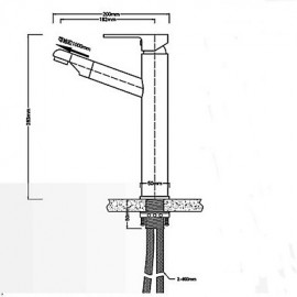 Zeitgenössisch 3-Loch-Armatur Mit ausziehbarer Brause with Keramisches Ventil Einhand Ein Loch for Chrom, Waschbecken Wasserhahn