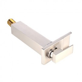 Zeitgenössisch Mittellage LED / Wasserfall with Keramisches Ventil Einhand Ein Loch for Gebürsteter Nickel, Waschbecken Wasserhahn