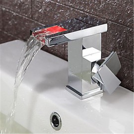 Zeitgenössisch Becken Thermostatische with Keramisches Ventil Einhand Ein Loch for Chrom, Waschbecken Wasserhahn