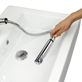 Zeitgenössisch Mittellage Mit ausziehbarer Brause with Keramisches Ventil Einhand Ein Loch for Chrom, Waschbecken Wasserhahn