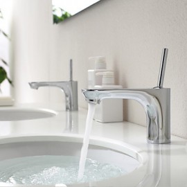 Zeitgenössisch deckenmontiert Einhand Ein Loch in Chrom Waschbecken Wasserhahn