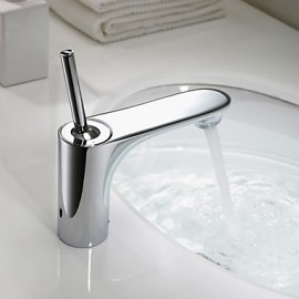 Zeitgenössisch deckenmontiert Einhand Ein Loch in Chrom Waschbecken Wasserhahn