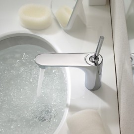 Zeitgenössisch deckenmontiert Einhand Ein Loch in Chrom Waschbecken Wasserhahn