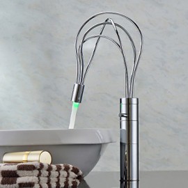 Zeitgenössischen Chrom einzigen Handgriff LED Waschbecken Wasserhahn