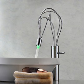 Zeitgenössischen Chrom einzigen Handgriff LED Waschbecken Wasserhahn