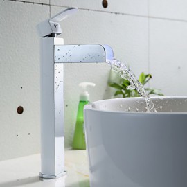 Zeitgenössisch deckenmontiert LED with Keramisches Ventil Einhand Ein Loch for Chrom, Waschbecken Wasserhahn