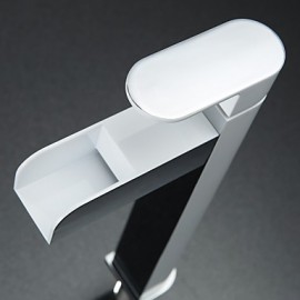 Zeitgenössisch deckenmontiert LED with Keramisches Ventil Einhand Ein Loch for Chrom, Waschbecken Wasserhahn
