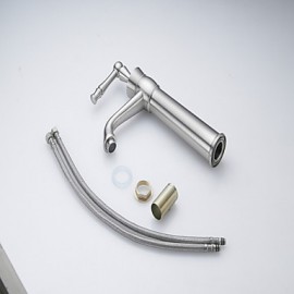 Zeitgenössisch Becken Thermostatische with Keramisches Ventil Einhand Ein Loch for Gebürsteter Nickel, Waschbecken Wasserhahn