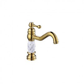 antike ti-PVD-Messing ein Loch einzigen Handgriff Waschbecken Wasserhahn