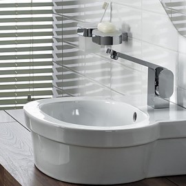 Zeitgenössisch Becken Breite spary with Keramisches Ventil Einhand Ein Loch for Chrom, Waschbecken Wasserhahn