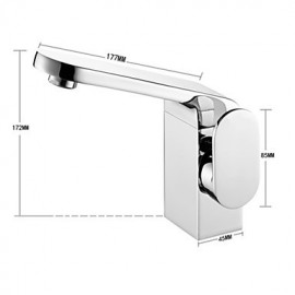 Zeitgenössisch Becken Breite spary with Keramisches Ventil Einhand Ein Loch for Chrom, Waschbecken Wasserhahn