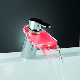 LED Duscharmaturen Zeitgenössisch Antikes Messing Organisches Glas Mittellage