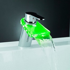 LED Duscharmaturen Zeitgenössisch Antikes Messing Organisches Glas Mittellage