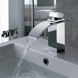 Zeitgenössisch Becken Wasserfall with Messingventil Einhand Ein Loch for Chrom, Badewannenarmaturen / Armatur für die Küche /