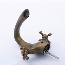 Centerset zwei Griffe ein Loch in der antiken Bronze Waschbecken Wasserhahn