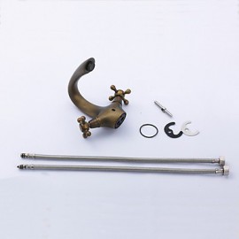 Centerset zwei Griffe ein Loch in der antiken Bronze Waschbecken Wasserhahn