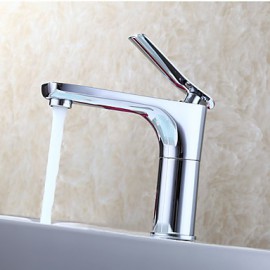 Zeitgenössisch deckenmontiert drehbarer with Keramisches Ventil Einhand Ein Loch for Chrom, Waschbecken Wasserhahn