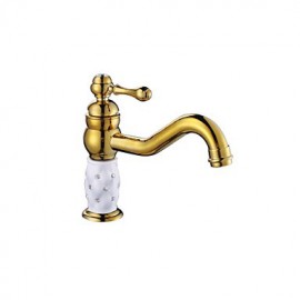 Antik Mittellage Einhand Ein Loch in Ti-PVD Waschbecken Wasserhahn