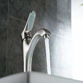 Zeitgenössisch Becken Thermostatische with Keramisches Ventil Einhand Ein Loch for Gebürsteter Nickel, Waschbecken Wasserhahn