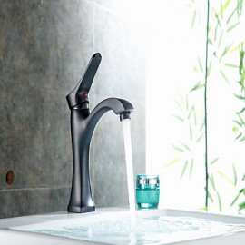 Zeitgenössisch Becken Thermostatische with Keramisches Ventil Einhand Ein Loch for Bronze mit Ölschliff, Waschbecken Wasserhahn
