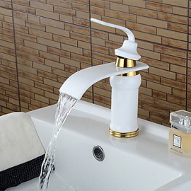 Art déco/Retro Mittellage Wasserfall with Keramisches Ventil Einhand Ein Loch for Korrektur Artikel, Waschbecken Wasserhahn
